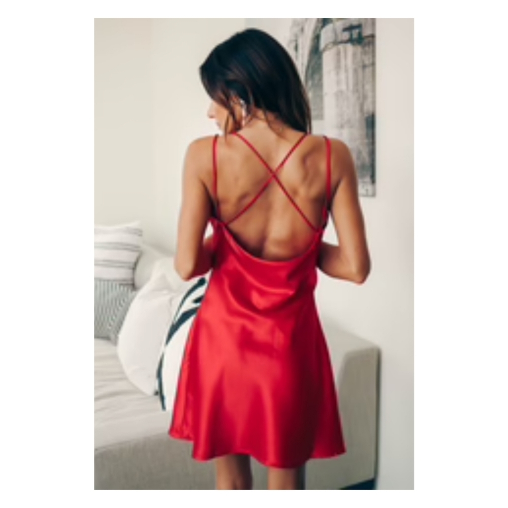 Vici - Red strappy slip mini dress - Have Faith - L